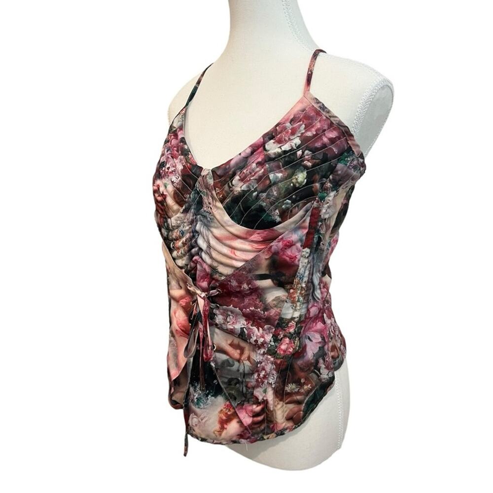 Pretty Little Thing Top Women 8 Rose Renaissance Strappy Quilt Detail Corset - Picture 3 of 11
